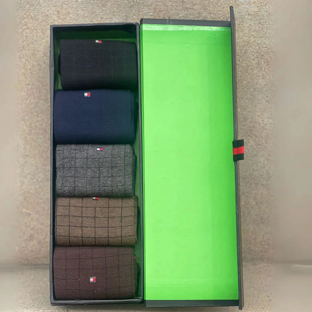 Gift Box Full Socks - Branded Formal Socks (Pack of 5)