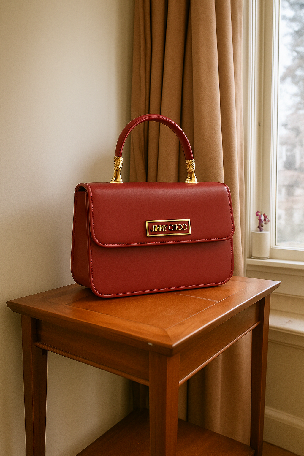 100% Imported JIMY CHOOO Handbag (Burgundy)